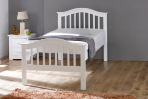 Ninaka Soft White Solid Wood Bed Frame – 2ft6 Small Single, B Grade