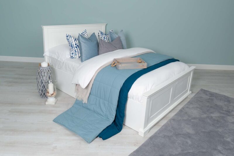 Ninaka Bright White Ottoman Storage Bed Frame – Multiple Sizes, B Grade