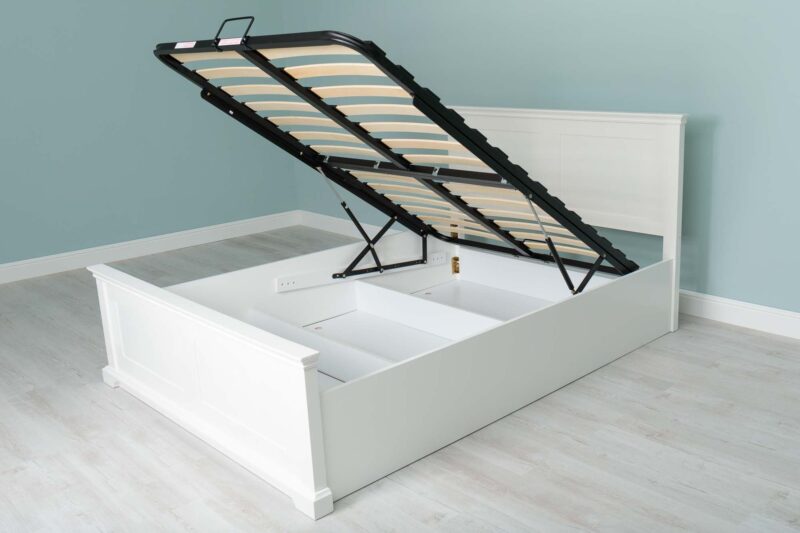 Ninaka Bright White Ottoman Storage Bed Frame – Multiple Sizes, B Grade - Image 14