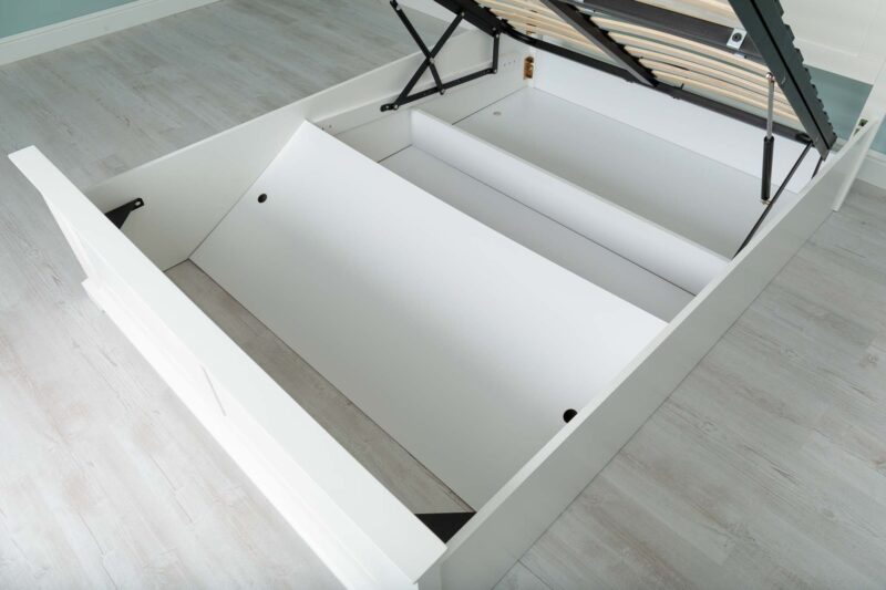 Ninaka Bright White Ottoman Storage Bed Frame – Multiple Sizes, B Grade - Image 13