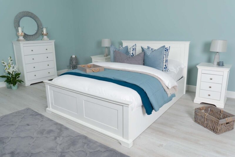 Ninaka Bright White Ottoman Storage Bed Frame – Multiple Sizes, B Grade - Image 3