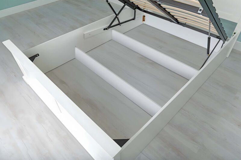 Ninaka Bright White Ottoman Storage Bed Frame – Multiple Sizes, B Grade - Image 10