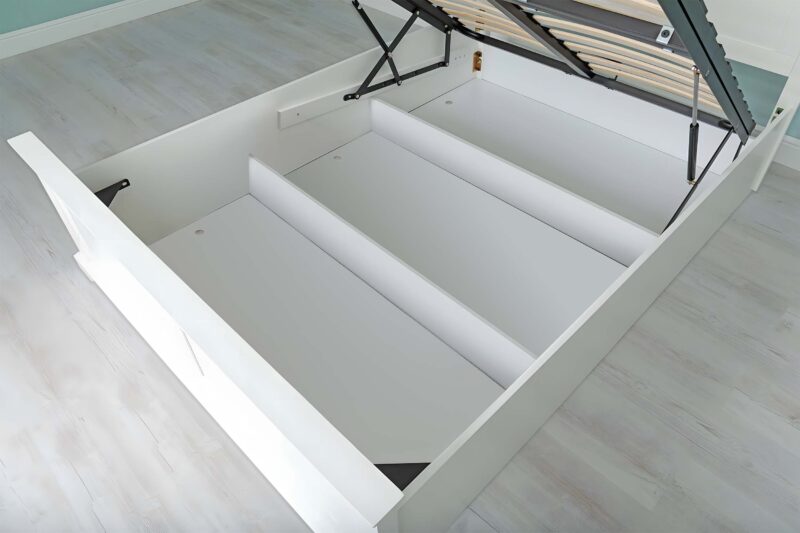 Ninaka Bright White Ottoman Storage Bed Frame – Multiple Sizes, B Grade - Image 11