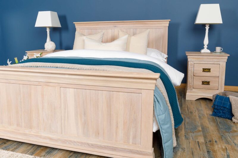 Ninaka White Washed Solid Oak Bed Frame – 6ft Super King, B Grade - Image 4