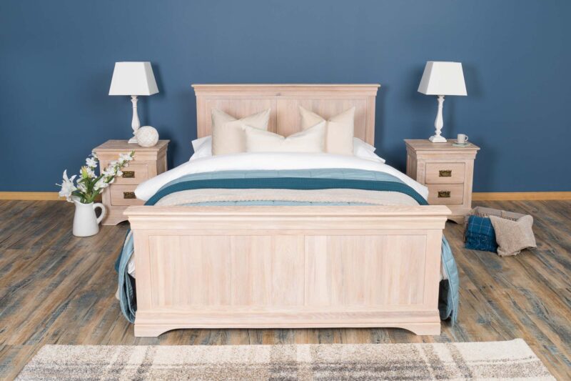 Ninaka White Washed Solid Oak Bed Frame – 6ft Super King, B Grade - Image 2