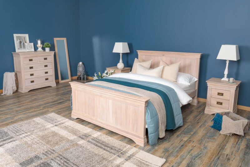 Ninaka White Washed Solid Oak Bed Frame – 6ft Super King, B Grade - Image 7