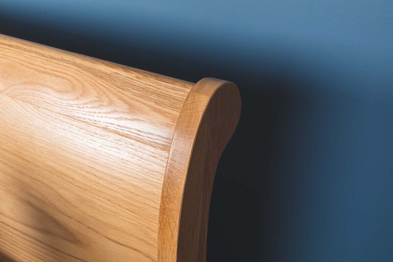 Ninaka Solid Oak Sleigh Bed Frame – Various Sizes, B Grade - Image 9