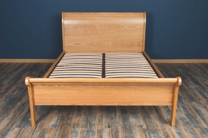 Ninaka Solid Oak Sleigh Bed Frame – Various Sizes, B Grade - Image 5