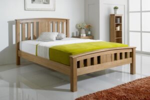 Ninaka Solid Natural Oak Bed Frame – Multiple Sizes, B Grade