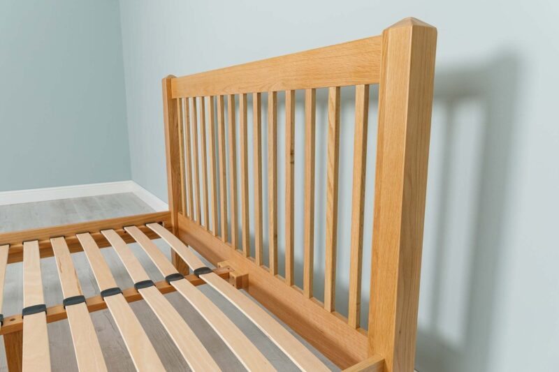 Ninaka Solid Natural Oak Bed Frame – Multiple Sizes, B Grade - Image 16