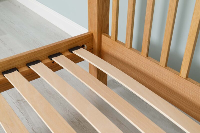 Ninaka Solid Natural Oak Bed Frame – Multiple Sizes, B Grade - Image 13