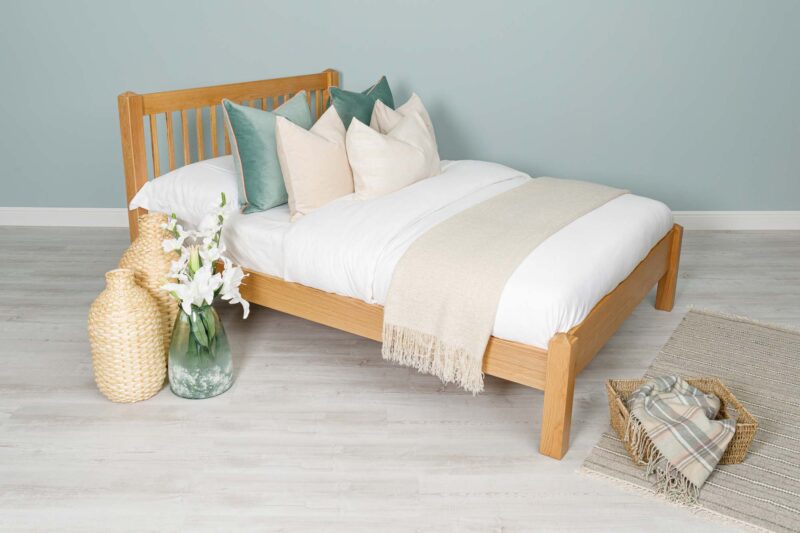 Ninaka Solid Natural Oak Bed Frame – Multiple Sizes, B Grade - Image 4