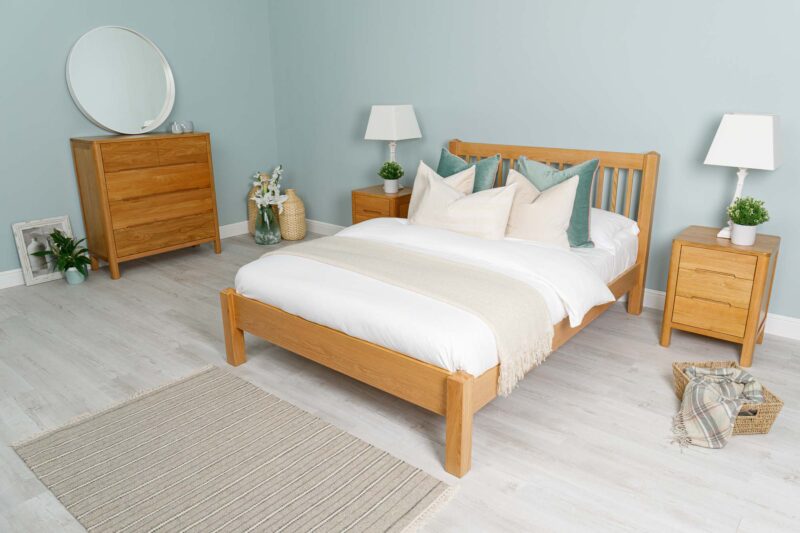 Ninaka Solid Natural Oak Bed Frame – Multiple Sizes, B Grade - Image 2