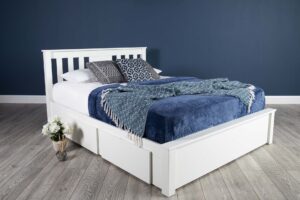 Ninaka Soft White Solid Wood Storage Bed – 6ft Super King, B Grade