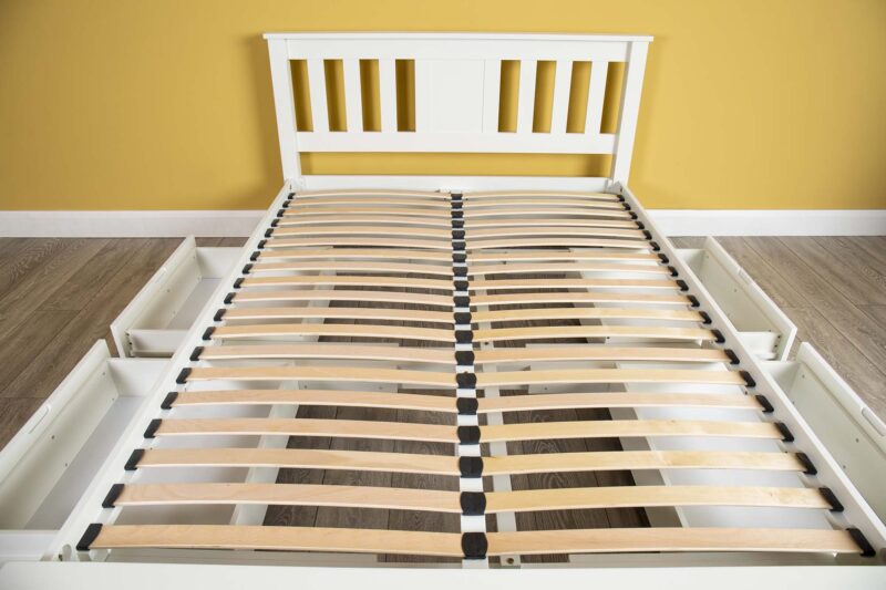 Ninaka Soft White Solid Wood Storage Bed – 6ft Super King, B Grade - Image 7